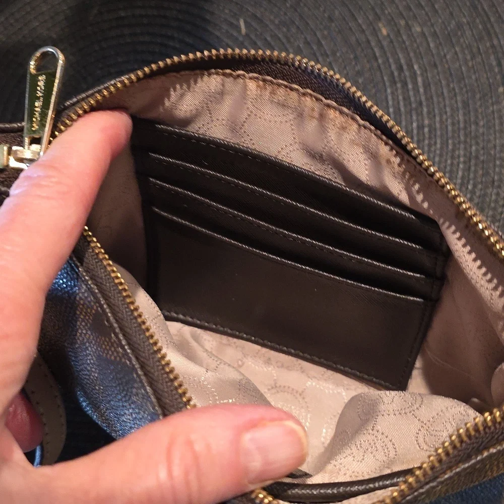 Michael Kors Brown Wristlet‎ with Gold Accents